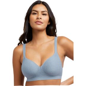 Bali Womens Comfort Revolution Wirefree Bra, 38C, Soft Blue Grey Zag