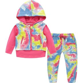 Mud Kingdom Little Girls Jogger Sets Cute Stripe Stars 3 Piece School Wear