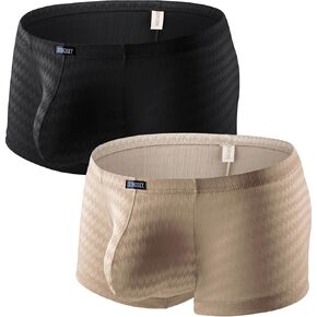 IKINGSKY Men's Big Pouch Boxer Briefs Shinning Shorts Underwear Stretch Low Rise Bulge Trunk Under Panties for Men in Saudi Arabia