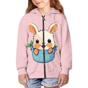 BYCHECAR Zip Up Hoodies for Girls Boys Long Sleeve Hoodies Jacket Kids Clothes 6-14