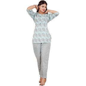 PATALIYA Womens Pajamas Set 3/4 Sleeve Sleepwear Soft Long Pants Pjs Set, Loungewear Pajama Set For Women's And Girls