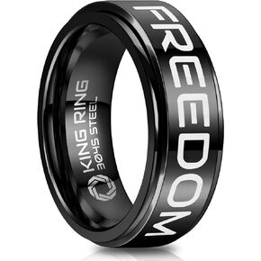 King Ring 8mm Freedom Spinner Ring – Stainless Steel Fidget Ring for Men & Women – Designed in USA
