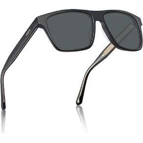 CARFIA Curved Acetate Polarized Sunglasses for Men UV Protection, Cool Retro Driving Eyewears with Embossed Pattern Wire Core