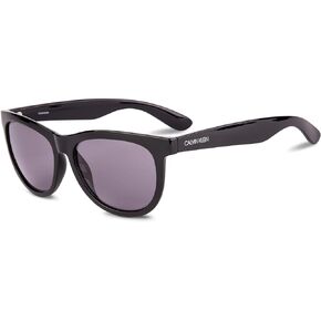 Calvin Klein Men's CK19567S Round Sunglasses, Black/Solid Grey, 56mm,16mm,150mm