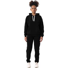 LeeHanTon Matching Sets for Women Comfy Cozy Sweat Sets Pullover Hoody Sweatshirts and Long Pants Tracksuit Sets
