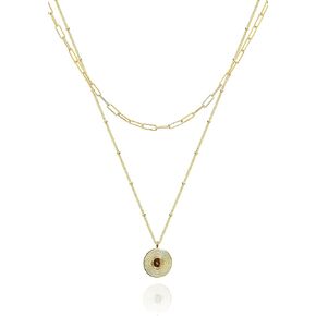 Layered Necklaces for Women | Gold Record Pendant Necklace for Women | 18K Gold Filled Vinyl Record Coin Pendant Necklace | Layered Silver Necklaces | Paperclip Choker Necklace | Dainty Gold Necklace for Women | Trendy Jewelry Gift for Women