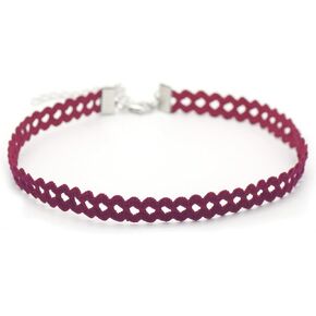 Fashion Red Velvet Choker Necklace Cute Adjusted Dainty Party Dress Christmas Jewelry Gift for Women Girls