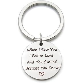 When I saw you I fell in love Stainless Steel Romantic Gift Pendant Keychain