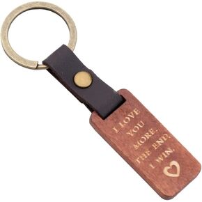 I Love You More Wooden Keychain Birthday Wedding Gifts Valentine Day Gifts