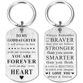 Goddaughter Gifts from Godmother Godfather, Inspirational Keychain for Goddaughter, Unique Goddaughter Birthday Present in Kuwait