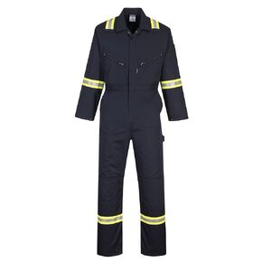 Portwest F128 Iona Xtra Reflective Coverall Navy, Large