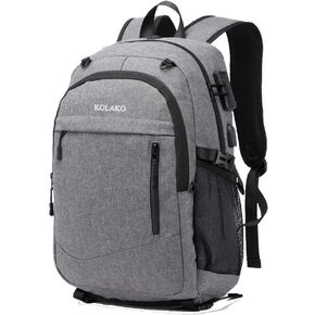 كولاكو حقيبة ظهر للسفر مقاومة للماء كبيرة رياضية لكرة السلة، حقيبة ظهر مضادة للسرقة حقيبة ظهر للعمل حقيبة ظهر يومية تناسب لابتوب 17.3 انش، رمادي in Kuwait