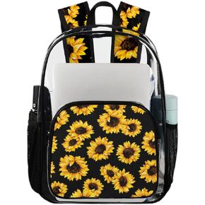 Dinosaur Tropical Plant Clear Backpack Stadium Approved Heavy Duty PVC Transparent Backpacks Large See Through Bag for Work Travel Sports Events Concerts