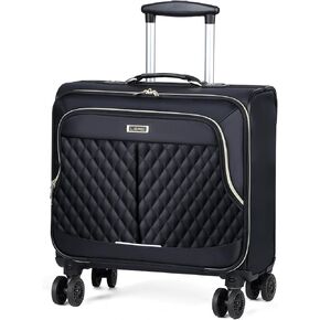 Lekebobor Rolling Laptop Bag, Rolling Briefcase for Women Fits Up to 17.3 Inch Laptop Briefcase on Wheels,Quilted Black in Saudi Arabia