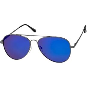 Colored Aviator Sunglasses, Colored Polarized Lens, Sun Protection, Military Glasses with Metal Frame, Polarized with UV Protection, Colorful Lens, American Military Style with Hard Case Included