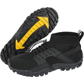 MeXYZ Men Women Water Hiking Shoes Barefoot Slip Resistant High Top Wading Shoes for Walking Fishing River Creek Kayaking All Black