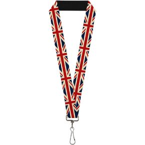 Buckle-Down Lanyard-1.0"-Vintage United Kingdom Flags