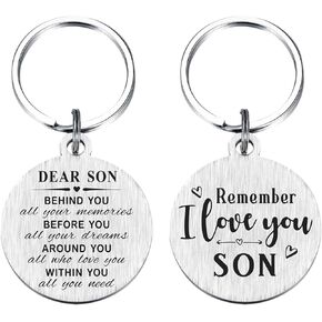 Laluminter Son Gifts - Best Son Ever Keychain - Graduation Christmas Gift Key Chains to My Son from Mom Dad