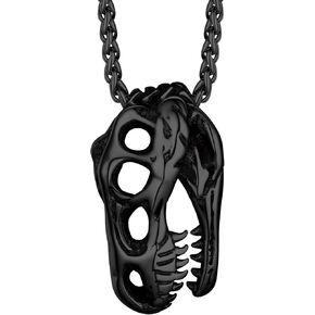 Richsteel Crocodile Dinosaur Raven T-Rex Skeleton Necklace for Men Punk Animal Fossil Jewelry in Kuwait