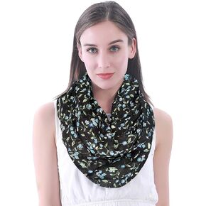 Lina & Lily Forget Me Not Flower Floral Print Women's Infinity Scarf Lightweight