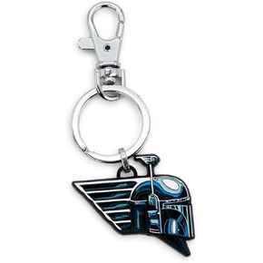 Star Wars: The Book of Boba Fett Chrome Helmet Enamel Pendant Keychain | Heavy Duty Car Key Ring Holder With Clip | Metal Brooch Badge Accessories For Backpack, Purse, Lanyard | Bounty Hunter Gifts