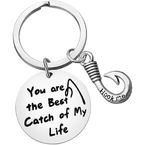 Keychain Gifts for Boyfriend Husband Fiance You are The Best Catch of My Life Keychain Christmas Birthday Gifts Valentines Day Gifts for Men Fathers Day Gift Anniversary Keychain Gifts for Him