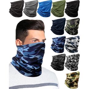 12 Pack Cooling Neck Gaiter Bandana Face Mask Summer Face Scarf Cover UV Sun Protection Headwear Head Wrap Men Women