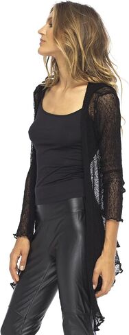 سترة نسائية طويلة وخفيفة الوزن وغطاء للرأس من Back From Bali، سترة محبوكة بقلنسوة ومفتوحة من الأمام وأكمام طويلة in Kuwait