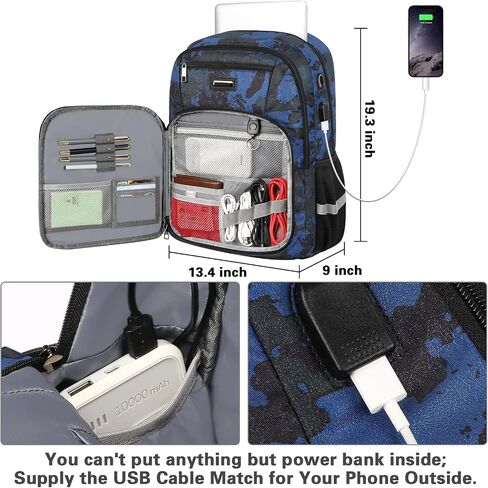Travel Laptop Backpack, Extra Large 40L Laptop Backpacks for Men Women, College Bookbag, RFID Anti Theft Airplane Approve With USB Charging Port Business Work Bag Fits 17 Inch Laptop Notebook in Saudi Arabia
