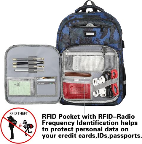 Travel Laptop Backpack, Extra Large 40L Laptop Backpacks for Men Women, College Bookbag, RFID Anti Theft Airplane Approve With USB Charging Port Business Work Bag Fits 17 Inch Laptop Notebook in Saudi Arabia