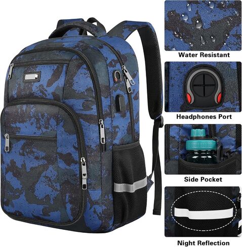 Travel Laptop Backpack, Extra Large 40L Laptop Backpacks for Men Women, College Bookbag, RFID Anti Theft Airplane Approve With USB Charging Port Business Work Bag Fits 17 Inch Laptop Notebook in Saudi Arabia