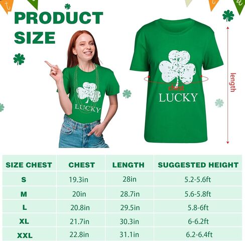 قميص عيد القديس باتريك، قميص أخضر شامروك أيرلندي مع قلائد نظارات شمسية للنساء والرجال in Kuwait