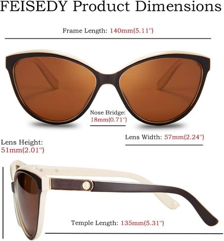 FEISEDY Classic Cateye Polarized Sunglasses for Women 100% UV Protection B2512 in Saudi Arabia