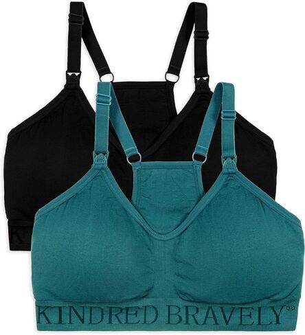Kindred Bravely 2-Pack Hands Free Sports Pumping Bra Bundle (Black and Teal, Large-Busty) in Saudi Arabia