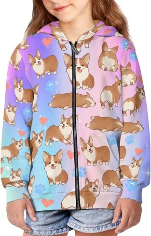 BYCHECAR Zip Up Hoodies for Girls Boys Long Sleeve Hoodies Jacket Kids Clothes 6-14 in Saudi Arabia