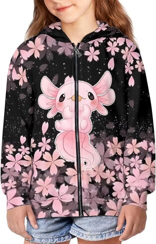 BYCHECAR Zip Up Hoodies for Girls Boys Long Sleeve Hoodies Jacket Kids Clothes 6-14 in Saudi Arabia