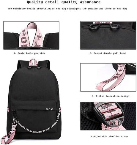 IHGKX Cartoon Backpack with USB Charging Port and Headphone Port Anime Lightweight Laptop Bag in Saudi Arabia