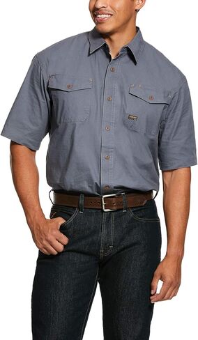 ARIAT Men's Rebar Short Sleeve Made Tough Work Shirt in Saudi Arabia