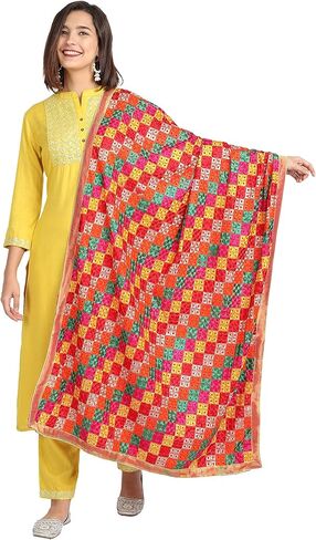 وشاح فولكاري بنجابي مطرز للسيدات من Zamour شيفون in Kuwait