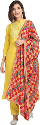 وشاح فولكاري بنجابي مطرز للسيدات من Zamour شيفون in Kuwait