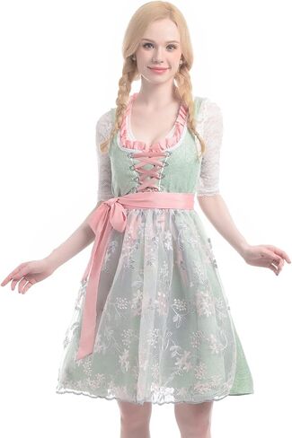 أزياء مهرجان أكتوبر للنساء فستان ديرتل البافاري فساتين ألمانية أزياء بافارية فستان ديرتل برباط للنساء in Kuwait