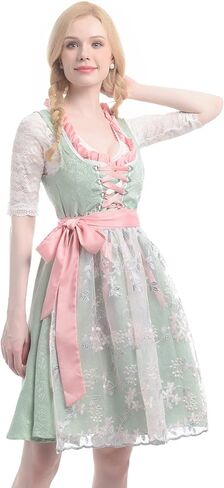 أزياء مهرجان أكتوبر للنساء فستان ديرتل البافاري فساتين ألمانية أزياء بافارية فستان ديرتل برباط للنساء in Kuwait