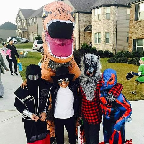 زي ديناصور من RHYTHMARTS، أزياء تريكس القابلة للنفخ، أزياء الهالوين للبالغين in Kuwait