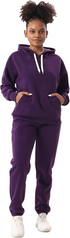 LeeHanTon Matching Sets for Women Comfy Cozy Sweat Sets Pullover Hoody Sweatshirts and Long Pants Tracksuit Sets in Saudi Arabia