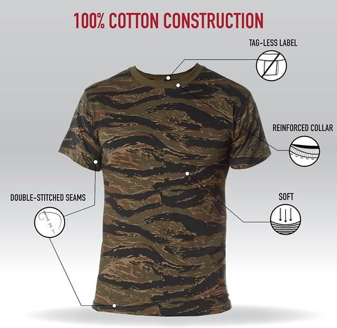 Rothco 22687 100% Cotton Camo T-Shirt Color : Tiger Stripe Camo,Size : 2XL in Saudi Arabia