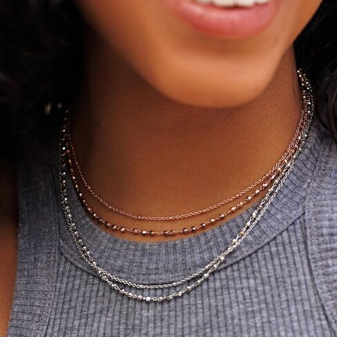 Pura Vida 14" Silver Orbit Choker Necklace - Handmade Statement Necklace, Layered Necklace with Silver Chain - Silver Necklace for Women, Necklaces for Teen Girls, Boho Jewelry for Women - 3" Extender in Saudi Arabia