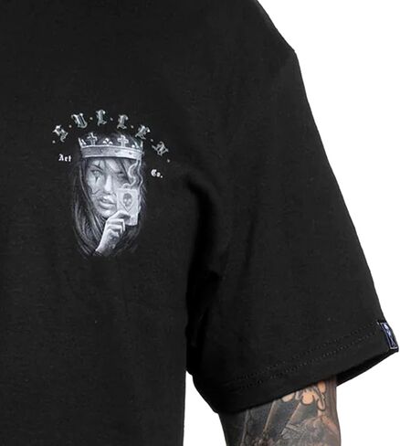 تي شيرت Sullen الرجالي Queen of Diamond Tattoo Skull Lifestyle Graphic Standard مناسب بأكمام قصيرة تي شيرت للرجال in Kuwait