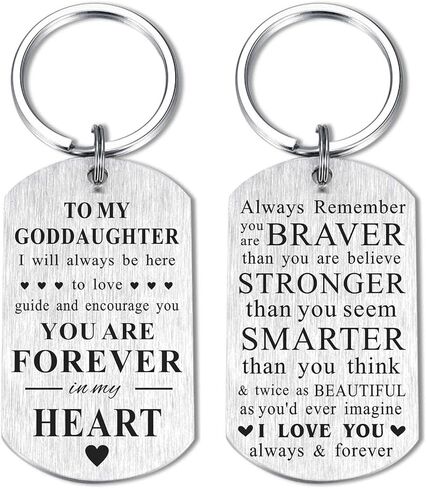 Goddaughter Gifts from Godmother Godfather, Inspirational Keychain for Goddaughter, Unique Goddaughter Birthday Present in Kuwait