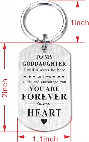 Goddaughter Gifts from Godmother Godfather, Inspirational Keychain for Goddaughter, Unique Goddaughter Birthday Present in Kuwait