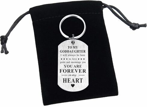 Goddaughter Gifts from Godmother Godfather, Inspirational Keychain for Goddaughter, Unique Goddaughter Birthday Present in Kuwait